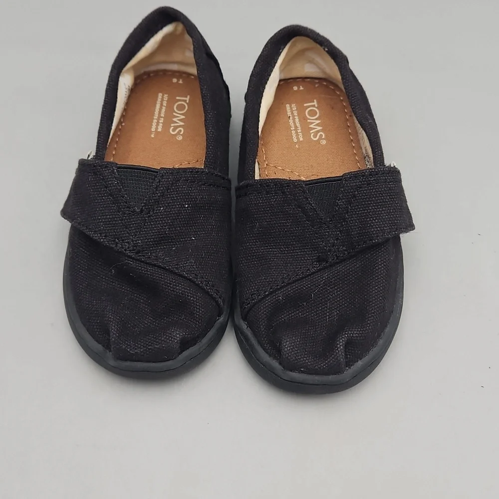 Toms Tiny Alpargata Canvas Black Size 6 Baby Shoes